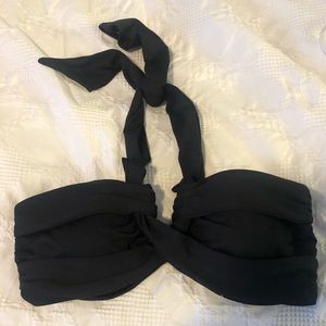 Black crossed bikini top